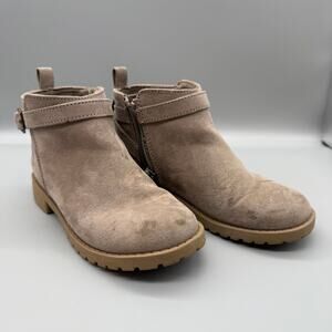 Faux-Suede Zip Boots for Toddler Girls Toddler Size 11 grey/brown used shoes